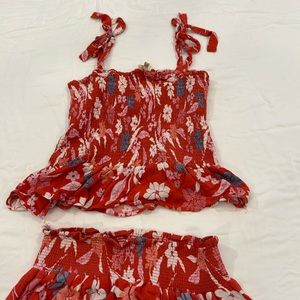 Cynthia Rowley set tie top with skirt can be worn together or separate